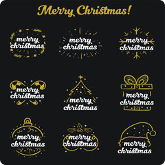 black and golden christmas design vector illustration designs