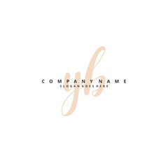 Y B YB Initial handwriting and signature logo design with circle. Beautiful design handwritten logo for fashion, team, wedding, luxury logo.