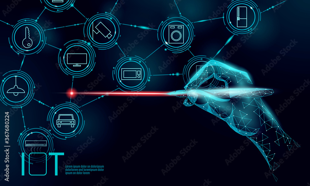 Poster internet of things modern operation innovation technology concept. wireless communication augmented 