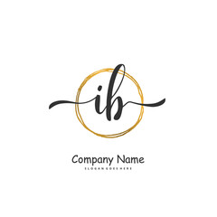 I B IB Initial handwriting and signature logo design with circle. Beautiful design handwritten logo for fashion, team, wedding, luxury logo.