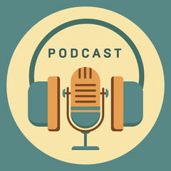 The microphone icon in a fashionable flat style.