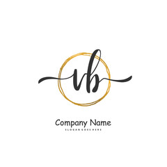 V B VB Initial handwriting and signature logo design with circle. Beautiful design handwritten logo for fashion, team, wedding, luxury logo.