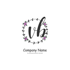 V B VB Initial handwriting and signature logo design with circle. Beautiful design handwritten logo for fashion, team, wedding, luxury logo.