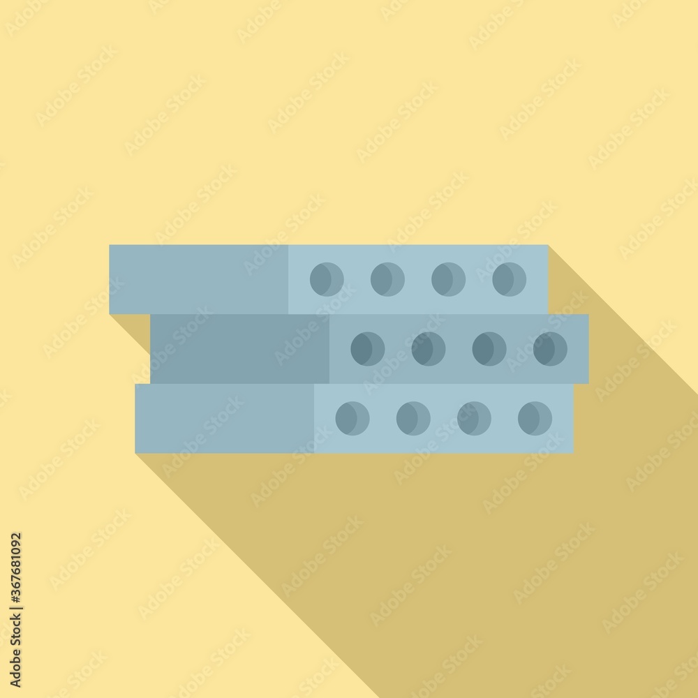 Poster construction concrete block icon. flat illustration of construction concrete block vector icon for w