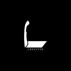 Machete concept simple flat L letter logo design