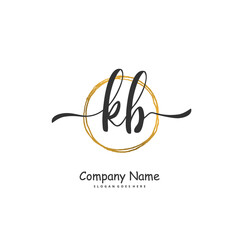 K B KB Initial handwriting and signature logo design with circle. Beautiful design handwritten logo for fashion, team, wedding, luxury logo.