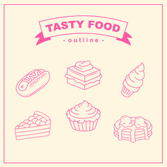 vector illustration of a set of cakes