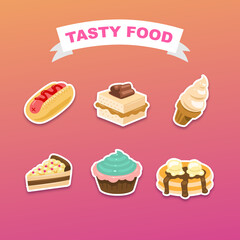 vector illustration of a set of bakery products