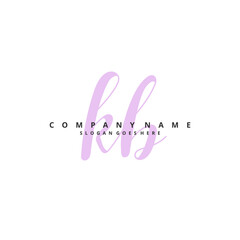 K B KB Initial handwriting and signature logo design with circle. Beautiful design handwritten logo for fashion, team, wedding, luxury logo.