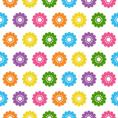 Set of flat icon flower icons in silhouette isolated on white background. Cute retro design in bright colors for stickers, labels, tags, gift wrapping paper. seamless pattern decoration cartoon