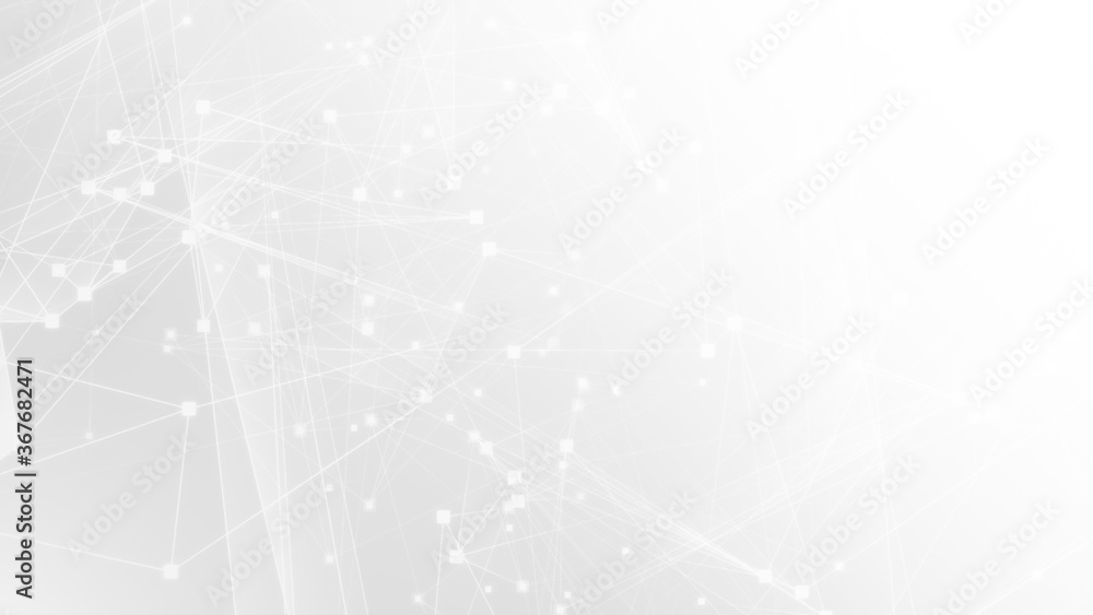 Poster abstract white gray polygon tech network with connect technology background. abstract dots and lines
