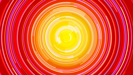Circle yellow orange neon lines technology Hi-tech blue background. Abstract graphic digital future energy  concept design.