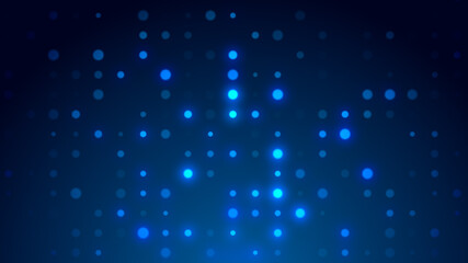 Dot white blue pattern screen led light gradient texture background. Abstract technology big data digital background. 3d rendering.