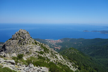 Fototapeta na wymiar Aerial view from Monte Capanne mountain