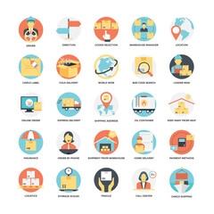 Shipping and Delivery Flat Icons