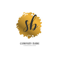 S B SB Initial handwriting and signature logo design with circle. Beautiful design handwritten logo for fashion, team, wedding, luxury logo.