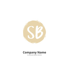 Obraz premium S B SB Initial handwriting and signature logo design with circle. Beautiful design handwritten logo for fashion, team, wedding, luxury logo.