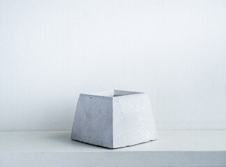 Concrete pot. Geometric cement planter.