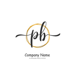 P B PB Initial handwriting and signature logo design with circle. Beautiful design handwritten logo for fashion, team, wedding, luxury logo.