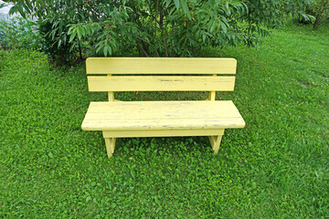 Yellow Wooden bench