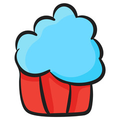 
Cinema snacks, popcorn icon in doodle vector design.
