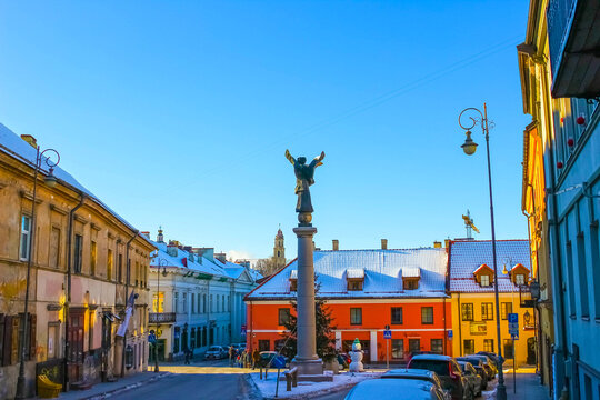 VIlnius, Lithuania - January 06, 2017: The Angel of Republic of Uzupis, a bohemic neighborhood in Vilnius