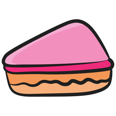 
doodle vector icon of club sandwich with ketchup 
