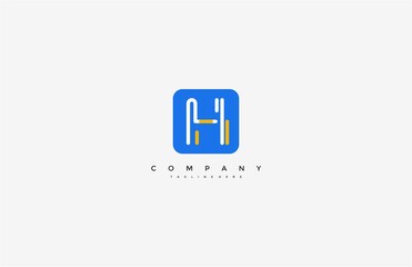 H letter creative line dynamic modern application logo