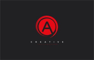 Vector Artistic Beautiful Decorative Letter A Circle Strokes Logo