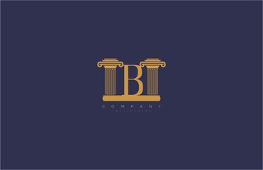Vector Letter B with Pillars Design Logo