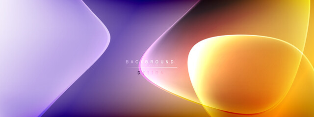 Vector abstract background - liquid bubble shapes on fluid gradient with shadows and light effects. Shiny design template for text
