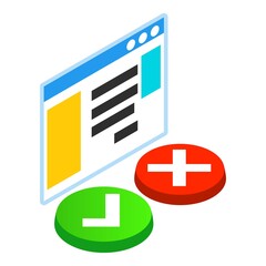 Obraz premium Web landing icon. Isometric illustration of web landing vector icon for web