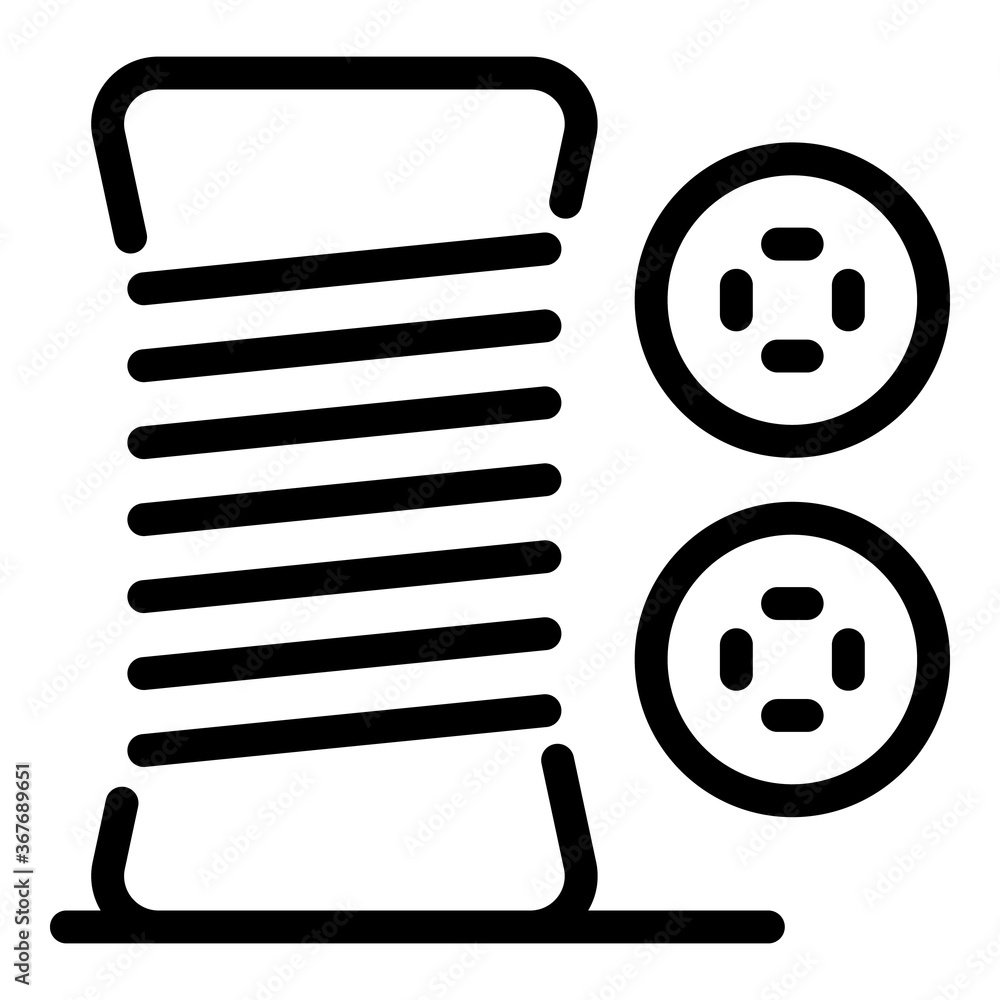 Poster button wire clothes icon. outline button wire clothes vector icon for web design isolated on white b