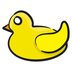 
Kids rubber plaything, doodle icon of duck toy vector design 

