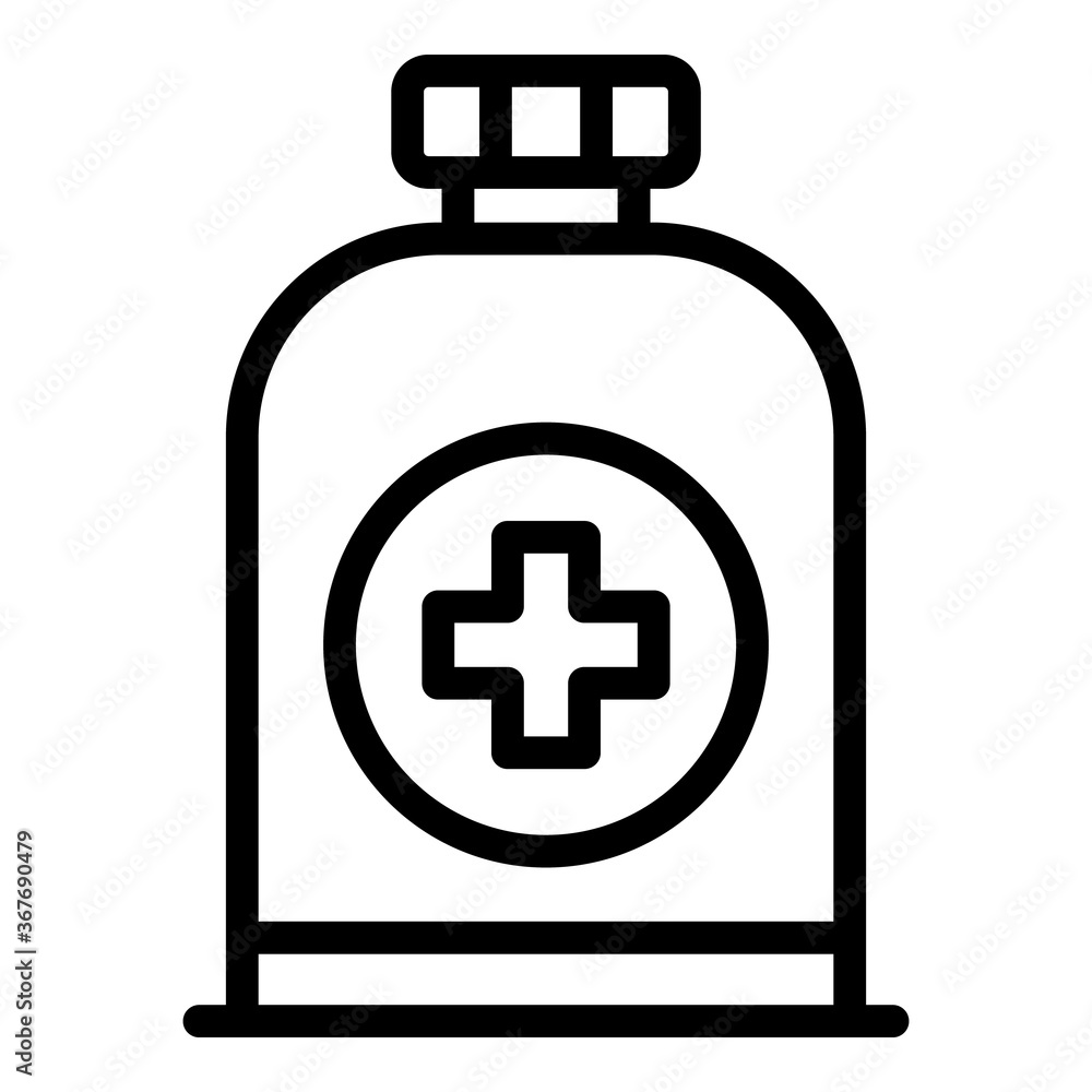 Poster antiseptic bottle icon. outline antiseptic bottle vector icon for web design isolated on white backg