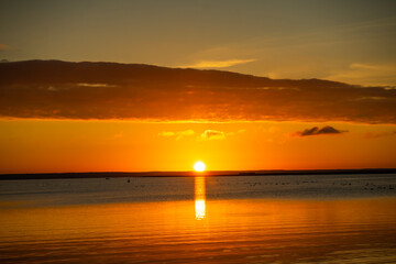 Fototapeta premium sunrise at lake Müritz