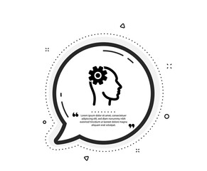 Engineering icon. Quote speech bubble. Cogwheel tool sign. Man think symbol. Quotation marks. Classic engineering icon. Vector