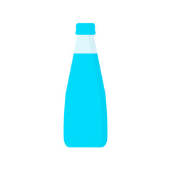Flat water bottle, plastic bottle icon, vector illustration isolated on white background