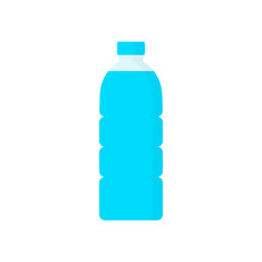 Flat water bottle, plastic bottle icon, vector illustration isolated on white background
