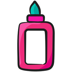 
Hand drawn design of glue bottle icon.
