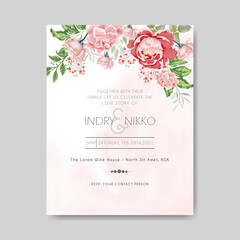 beautiful and elegant wedding invitation with floral concept