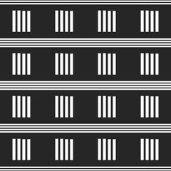 Abstract geometric black and white seamless pattern for web page, textures, card, poster, fabric, textile. Monochrome graphic repeating design. Modern minimalist stylish squared ornament.