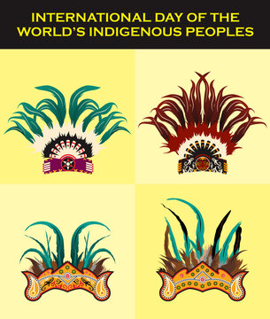 International Day of Indigenous Peoples of the World. Tribal Painting.