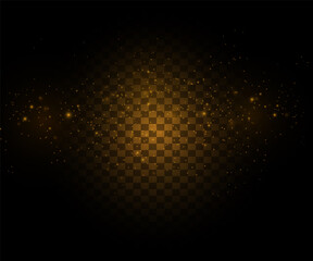 White sparks and golden stars glitter special light effect. Vector sparkles on transparent background. Christmas abstract pattern. Sparkling magic dust particles