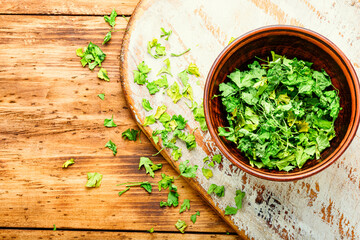 Obraz na płótnie Canvas Dried parsley leaves for cooking