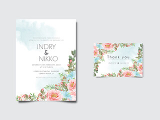 Naklejka na ściany i meble beautiful and elegant wedding invitation with floral concept