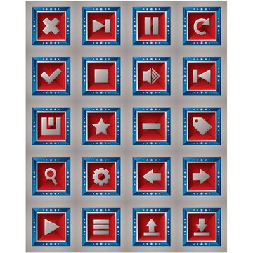 set of web buttons
