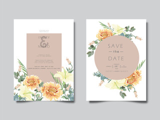 Fototapeta premium beautiful and elegant wedding invitation with floral concept