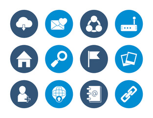 link symbol and social media icon set, block style