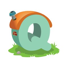 home in the shape of alphabet q